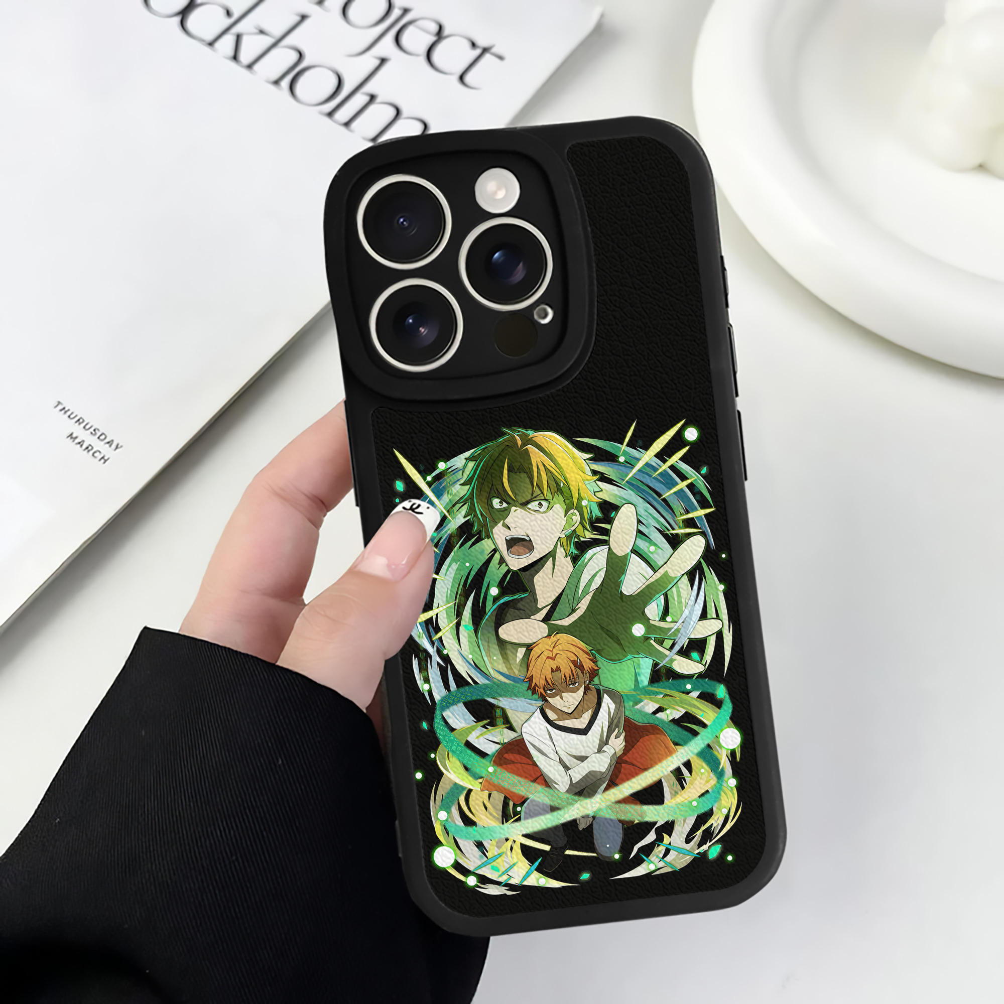 （画像用） 文豪ストレイドッグス Bungo Stray Dogs 【iPhone 16シリーズ対応】シリコンスマホケース（レザー調） 材質：シリコン
